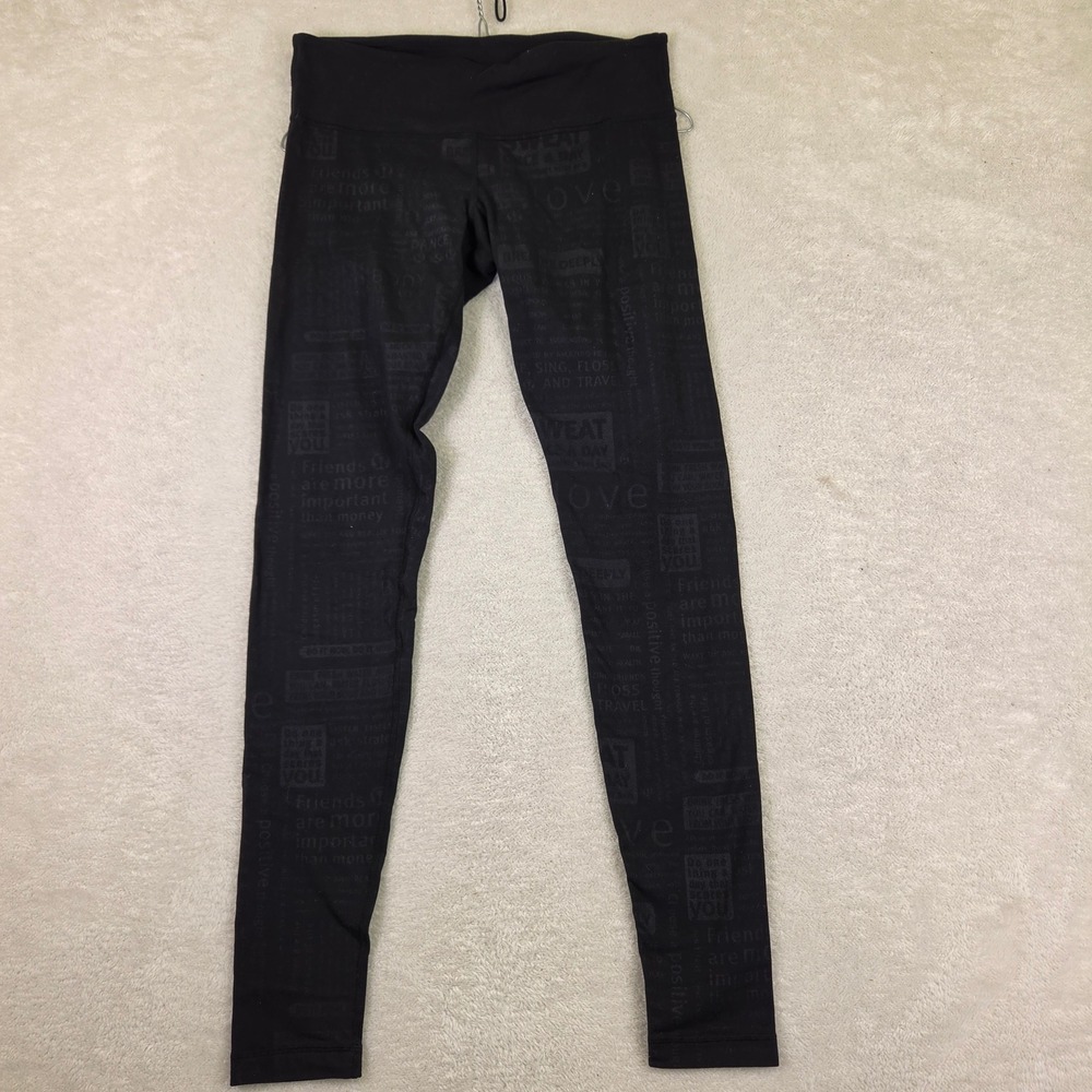 Lululemon Manifesto Print Leggings Black Tonal Graphic Yoga Pants 4426
